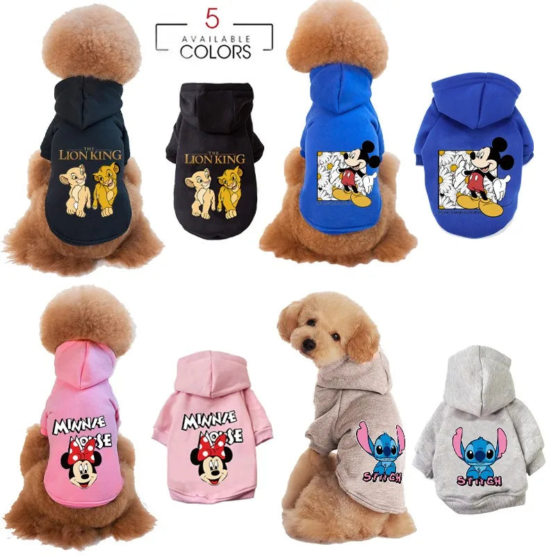 Disney Mickey Minnie Dogs Clothes Cute Dogs Hoodies French Bulldog For Puppy Small Medium Dogs Sweatshirt Chihuahua Perro Pug